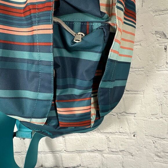Kavu Rope Sling Crossbody Backpack Book Bag Green Striped Adjustable Strap - Picture 5 of 9